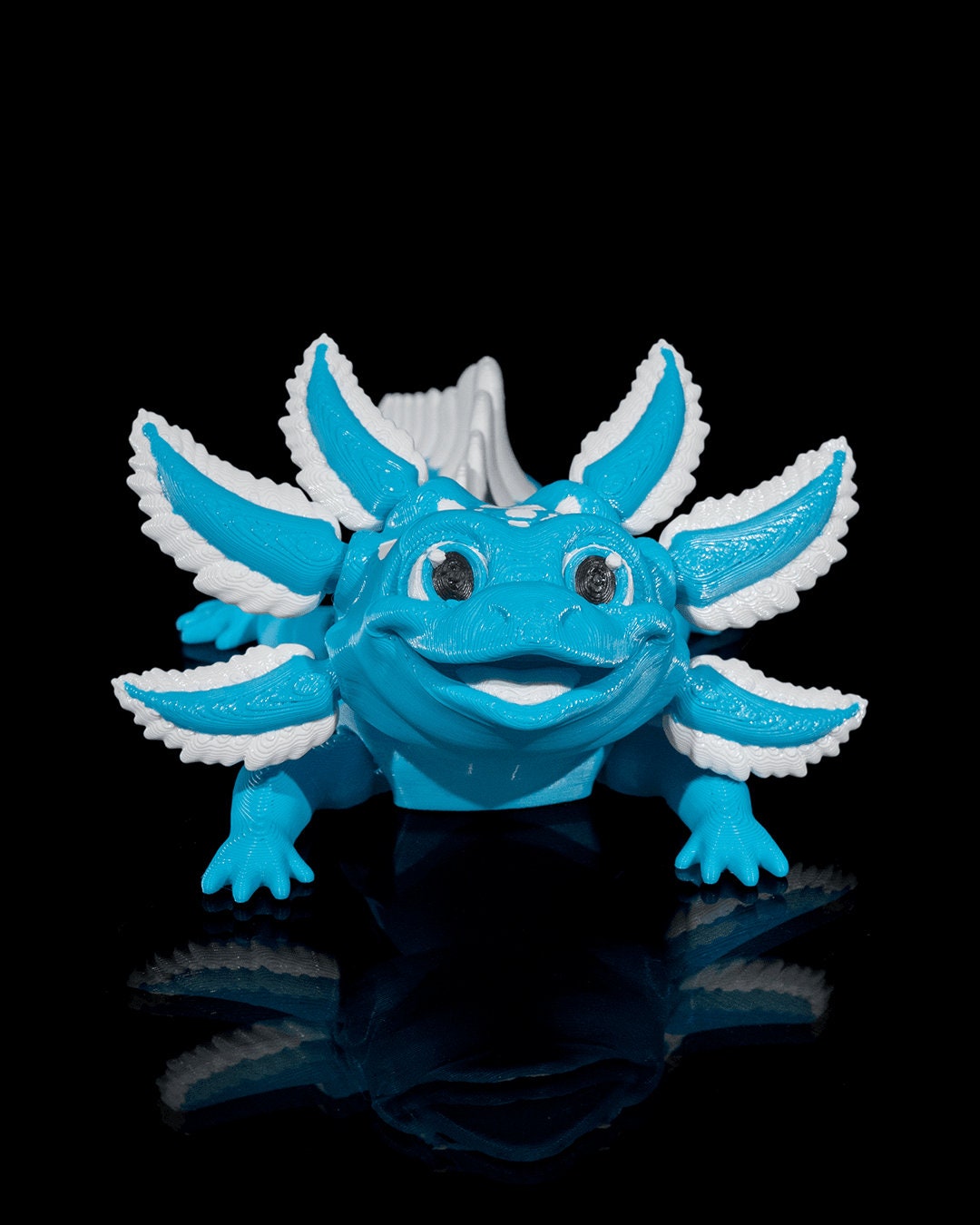 Blue Ice Pop 3D Printed Blue Axolotl Toy: Articulated Sensory Fidget