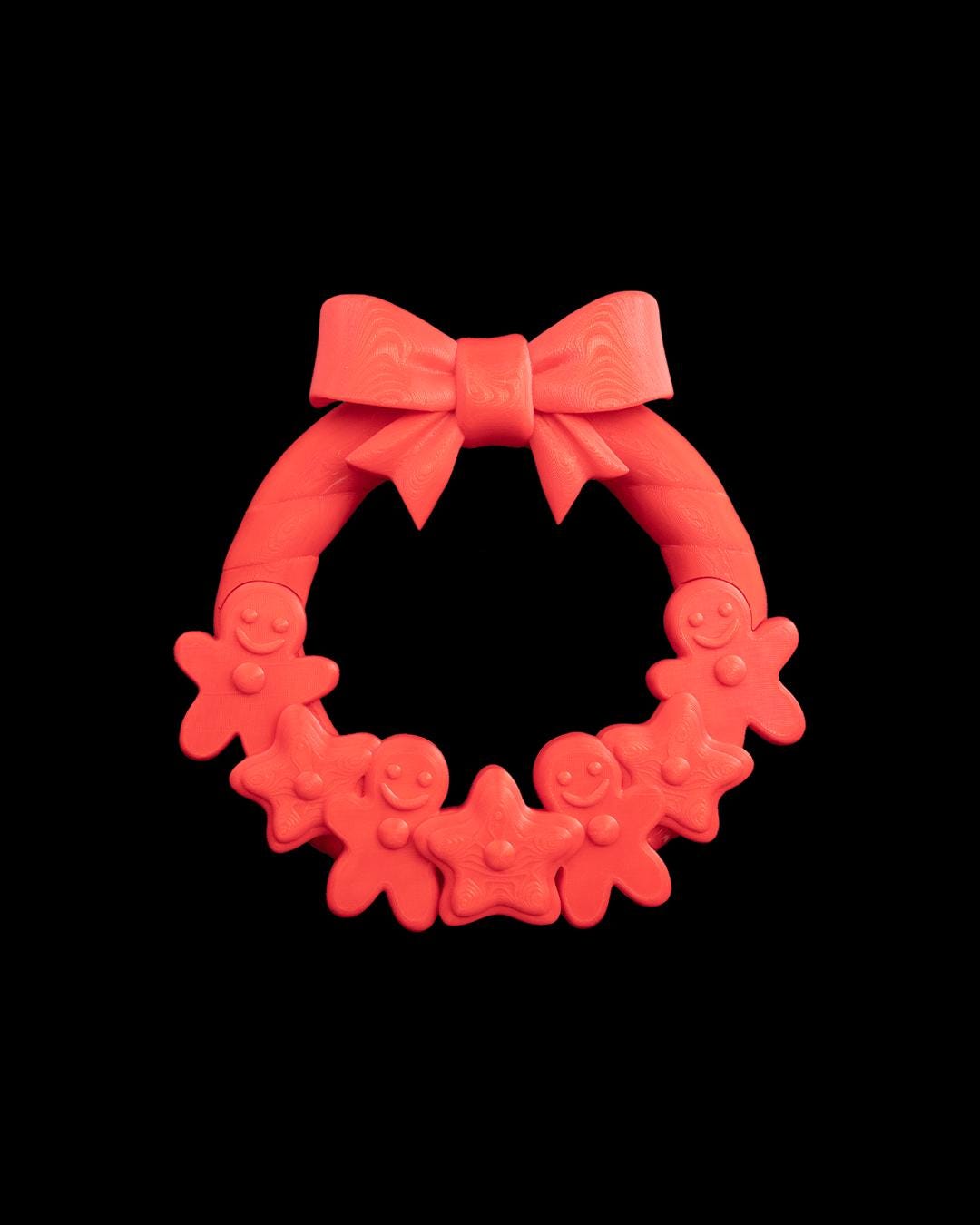 Gingerbread Man Wreath - Vibrant 3D Printed Christmas Wreath Collection