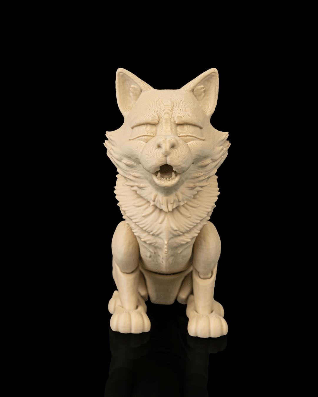 Articulated Husky Figurine, Flexible 3D Printed Fidget Dog Toy, Custom Color Husky Desk Decor, Gift for Dog Mom & Husky Lover