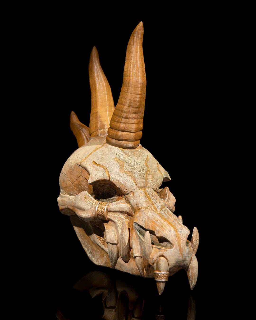 Black Dragon Skull – Multicolor Fantasy Display Piece