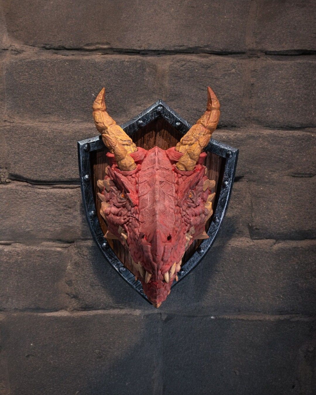 Fantasy Dragon Head Trophy - Exquisite 3D Printed Fantasy Decor - Ready to Paint