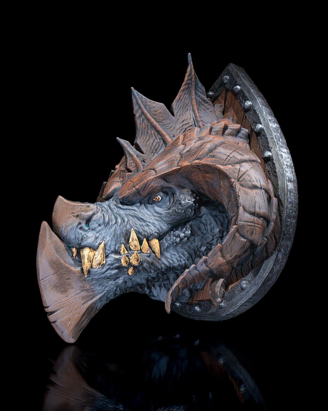 Titan Dragon Head Trophy - Exquisite 3D Printed Fantasy Decor - Ready to Paint