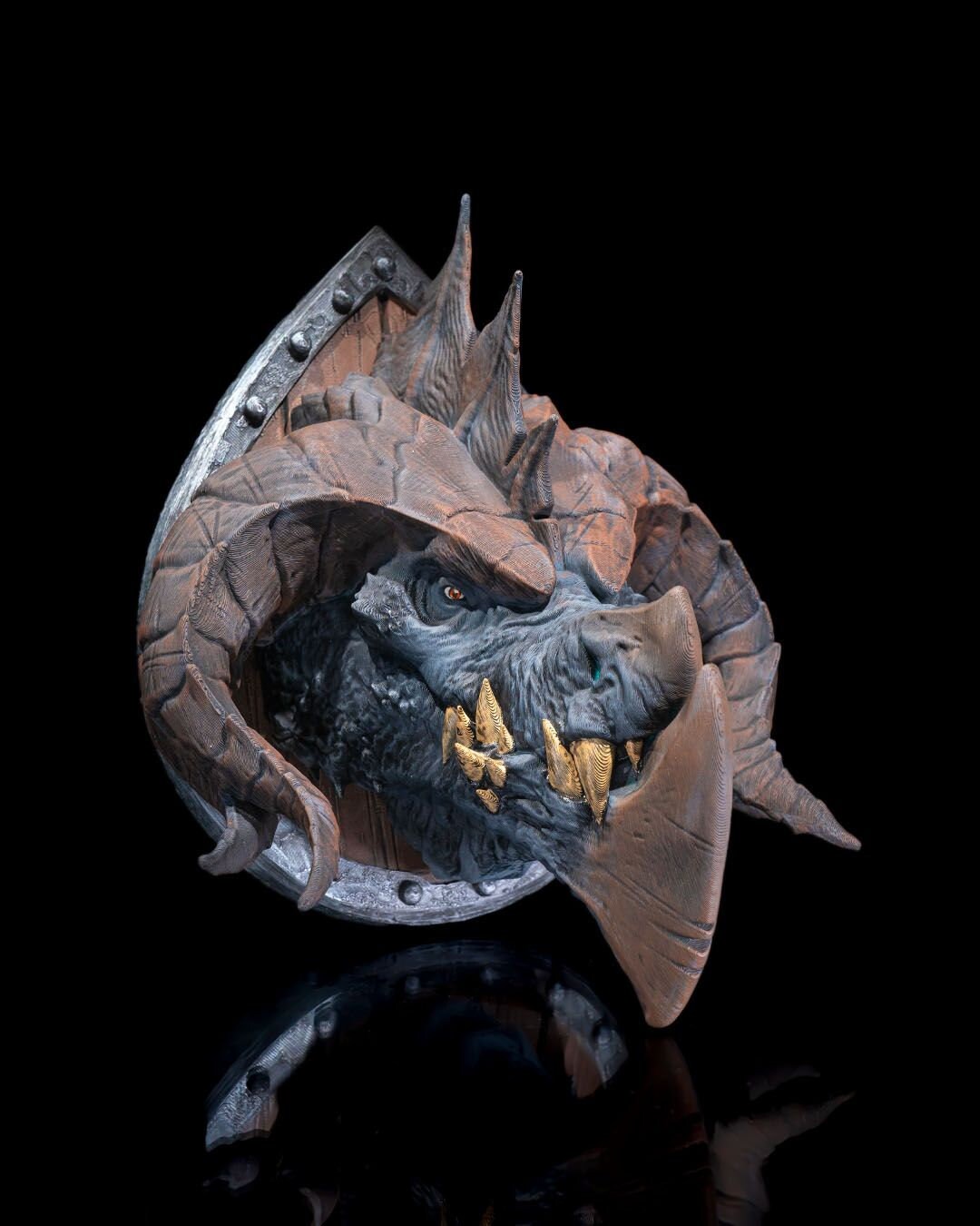 Titan Dragon Head Trophy - Exquisite 3D Printed Fantasy Decor - Ready to Paint