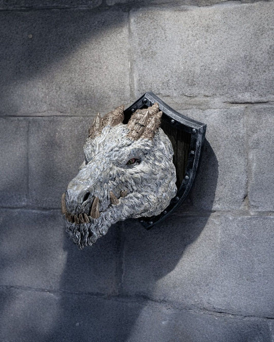 Polar Dragon Head Trophy - Exquisite 3D Printed Fantasy Decor - Ready to Paint