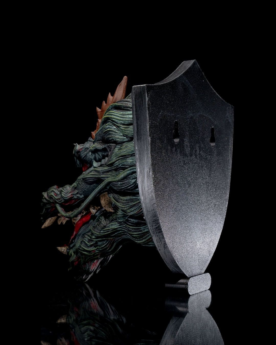 Chinese Dragon Head Trophy - Exquisite 3D Printed Fantasy Decor - Ready to Paint