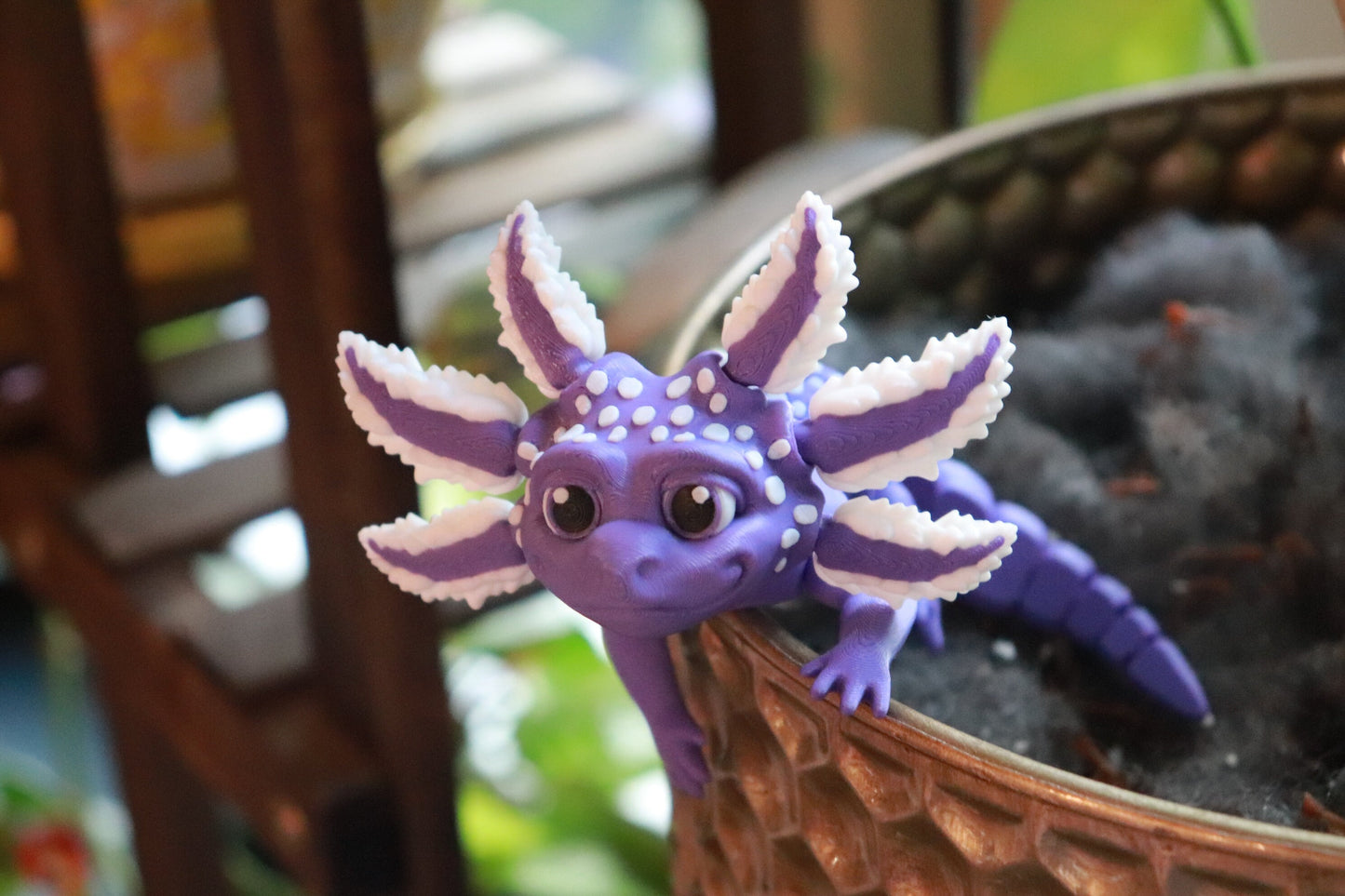 Berry Tart 3D Printed Axolotl Toy: Articulated Fidget Sensory Figurine
