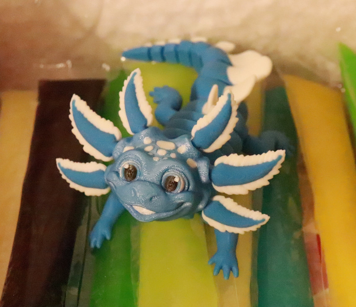 Blue Ice Pop 3D Printed Blue Axolotl Toy: Articulated Sensory Fidget