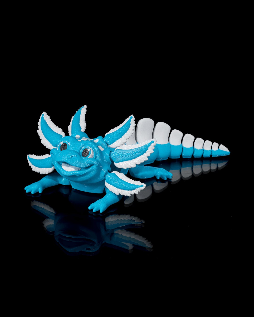 Blue Ice Pop 3D Printed Blue Axolotl Toy: Articulated Sensory Fidget