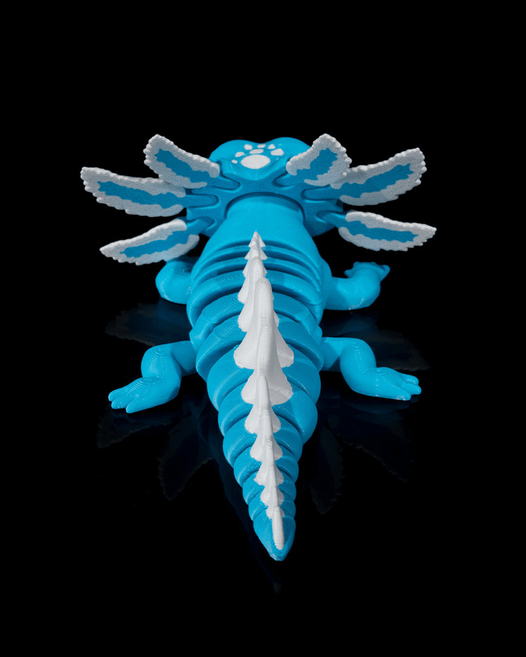 Blue Ice Pop 3D Printed Blue Axolotl Toy: Articulated Sensory Fidget