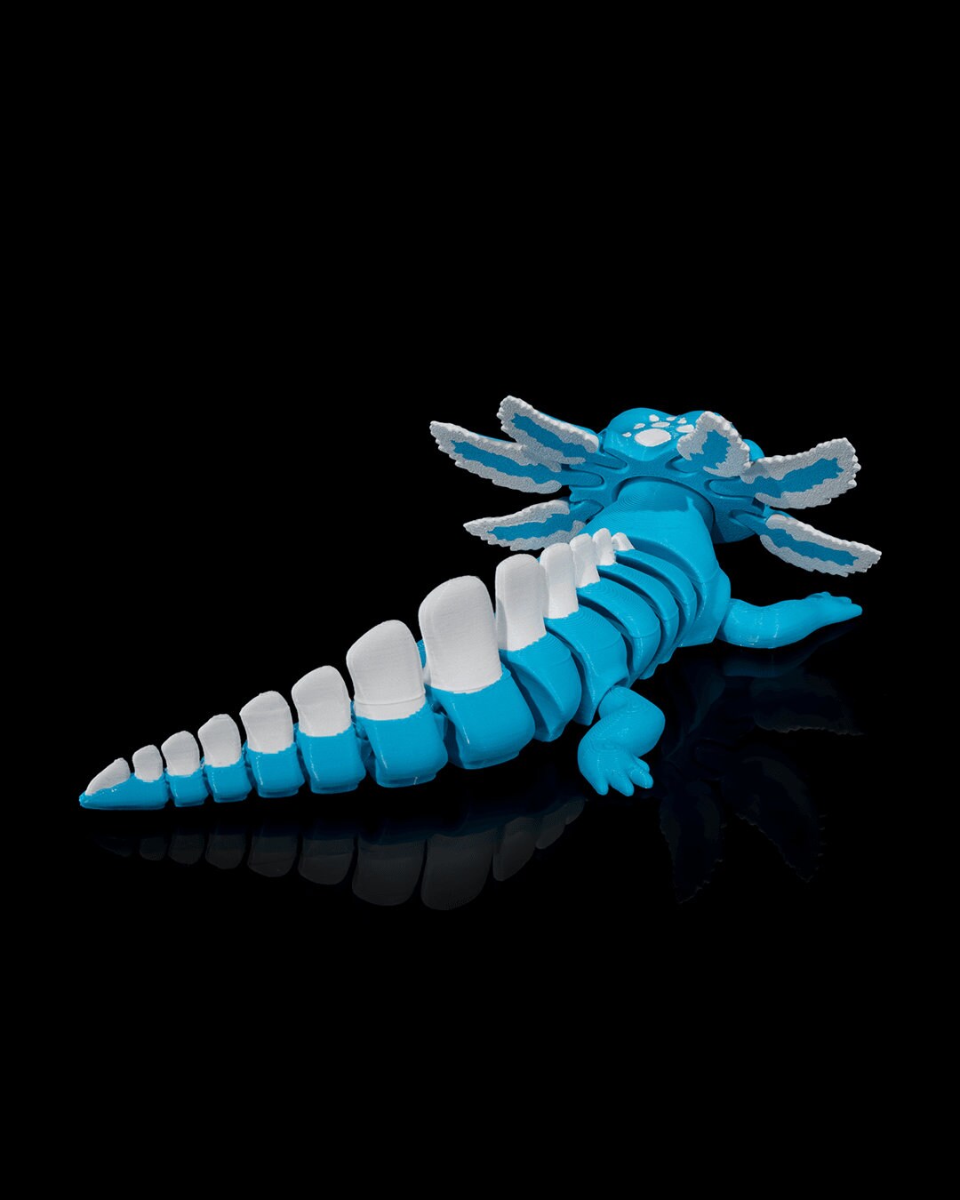 Blue Ice Pop 3D Printed Blue Axolotl Toy: Articulated Sensory Fidget