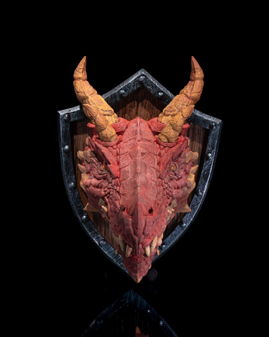 Fantasy Dragon Head Trophy - Exquisite 3D Printed Fantasy Decor - Ready to Paint