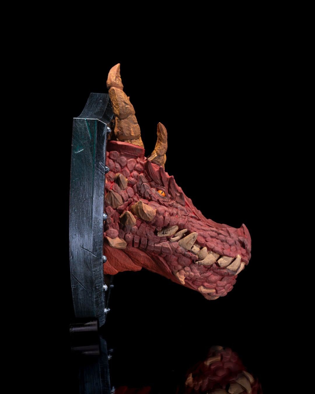 Fantasy Dragon Head Trophy - Exquisite 3D Printed Fantasy Decor - Ready to Paint
