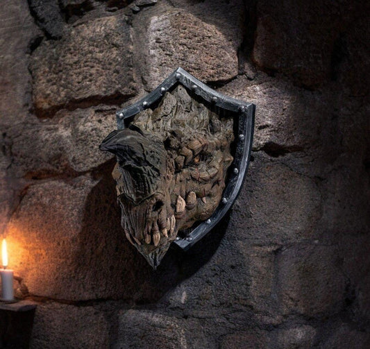 Ancient Dragon Head Trophy - Exquisite 3D Printed Fantasy Decor - Ready to Paint