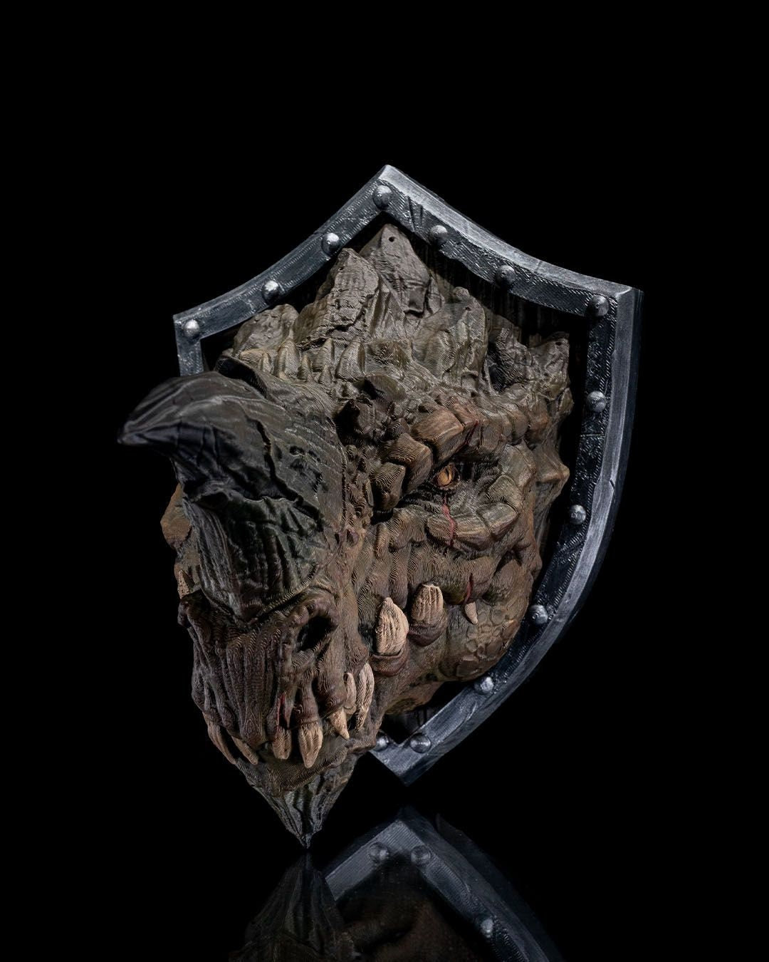 Ancient Dragon Head Trophy - Exquisite 3D Printed Fantasy Decor - Ready to Paint