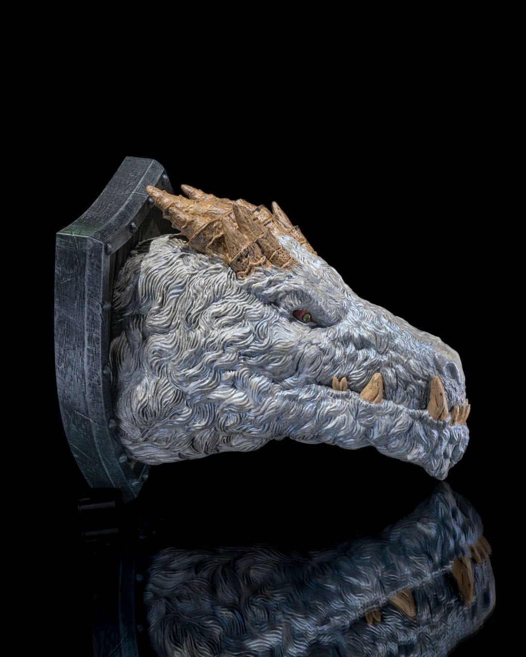Polar Dragon Head Trophy - Exquisite 3D Printed Fantasy Decor - Ready to Paint