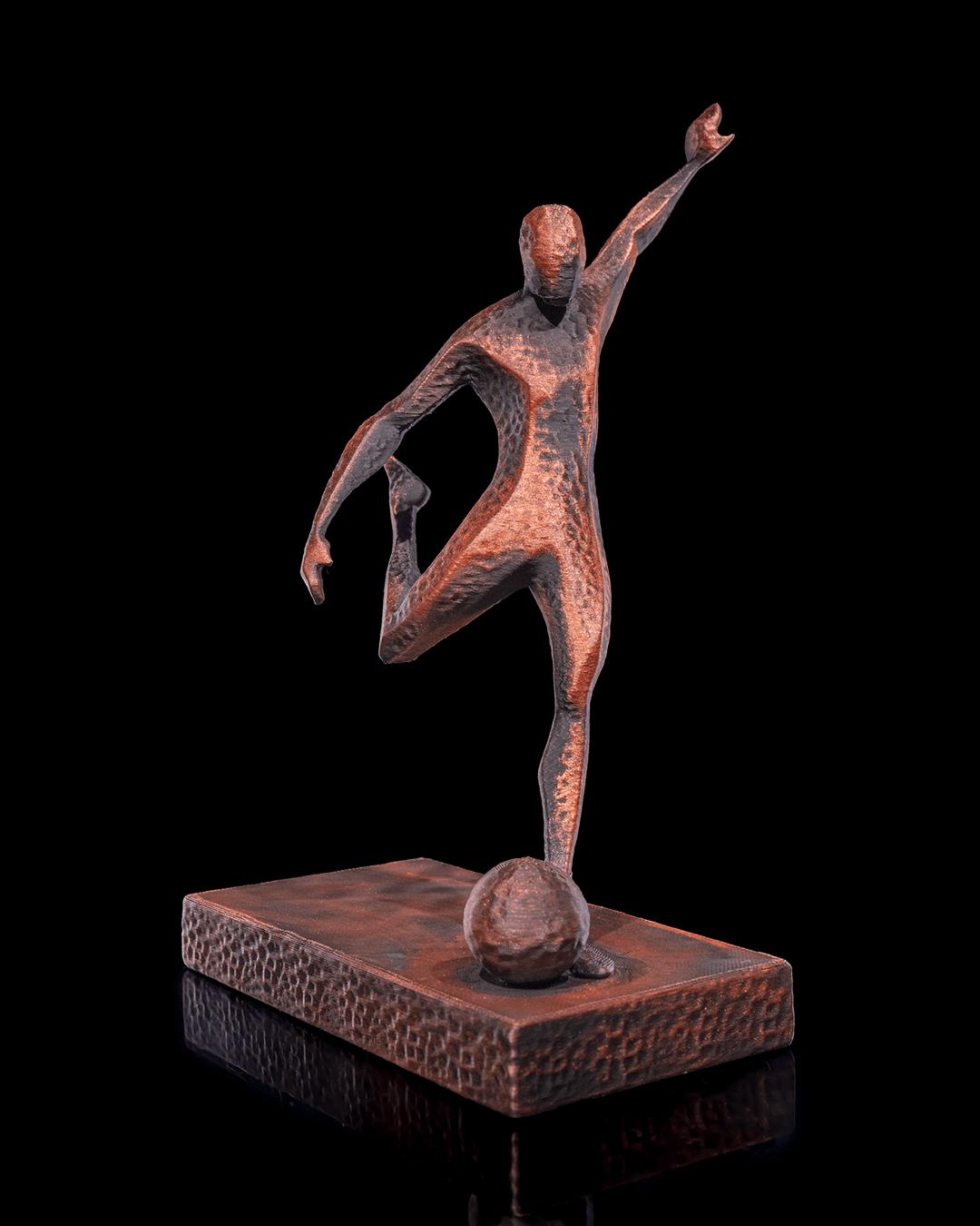 3D Printed Olympic Football (Soccer) Sculpture - Dynamic Player Statue