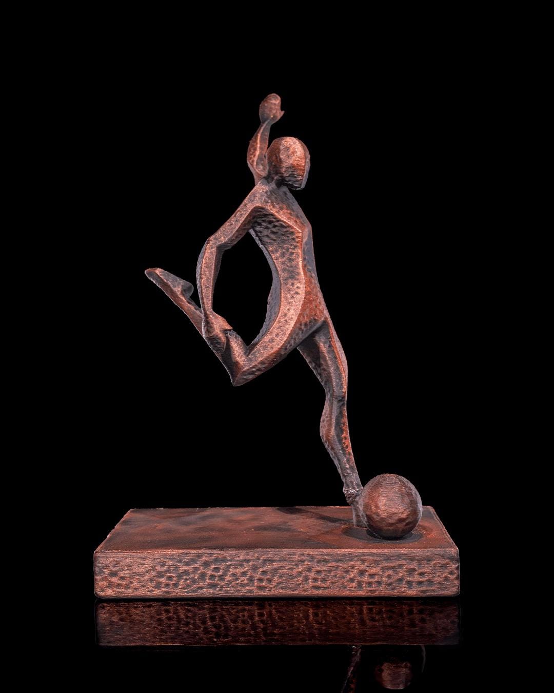 3D Printed Olympic Football (Soccer) Sculpture - Dynamic Player Statue