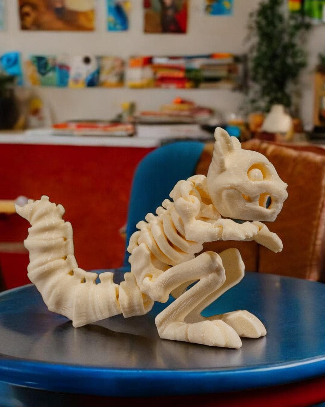 Halloween Skeleton Squirrel   Figurine - Spooky Articulated Pet Collectible