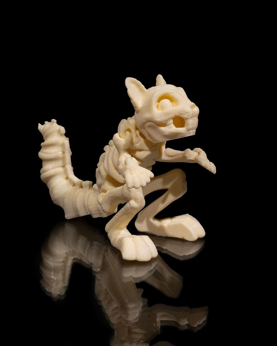 Halloween Skeleton Squirrel   Figurine - Spooky Articulated Pet Collectible