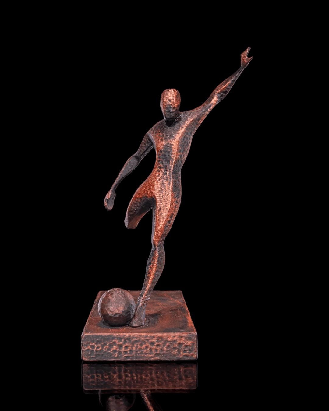 3D Printed Olympic Football (Soccer) Sculpture - Dynamic Player Statue