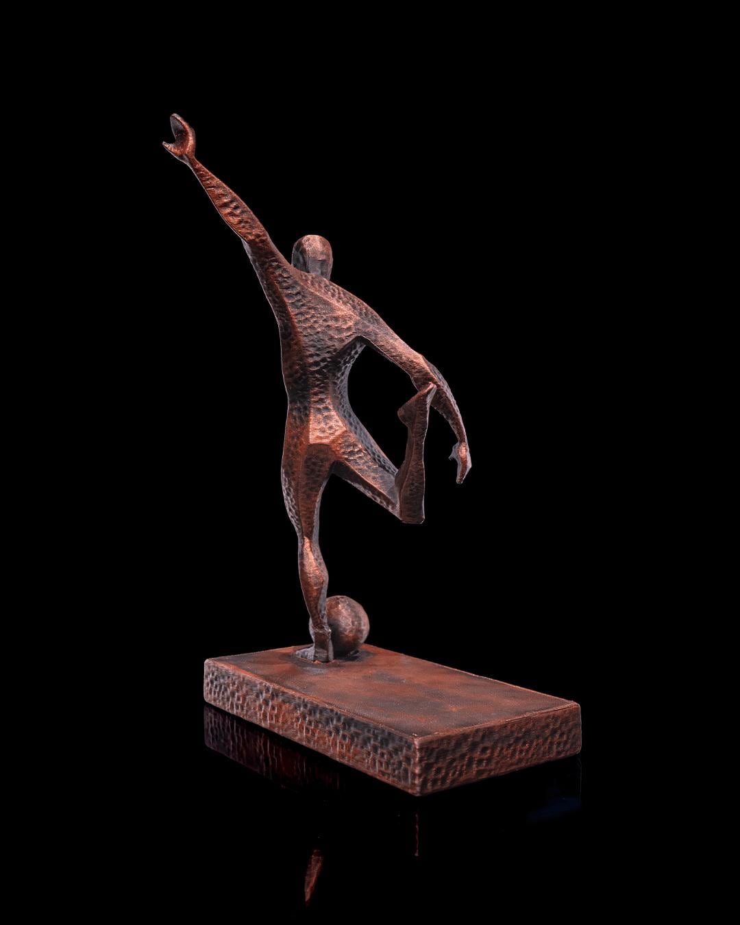 3D Printed Olympic Football (Soccer) Sculpture - Dynamic Player Statue