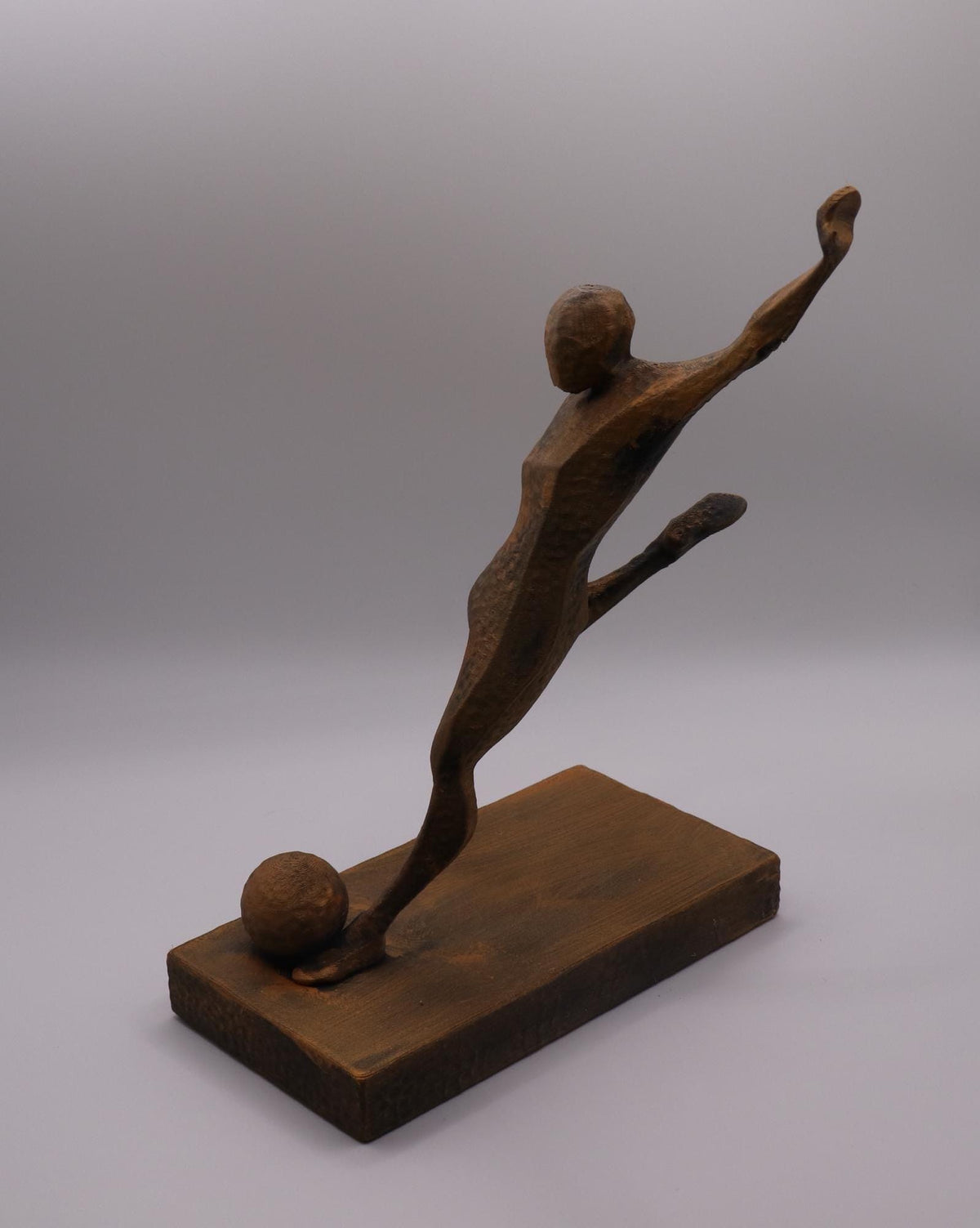 3D Printed Olympic Football (Soccer) Sculpture - Dynamic Player Statue