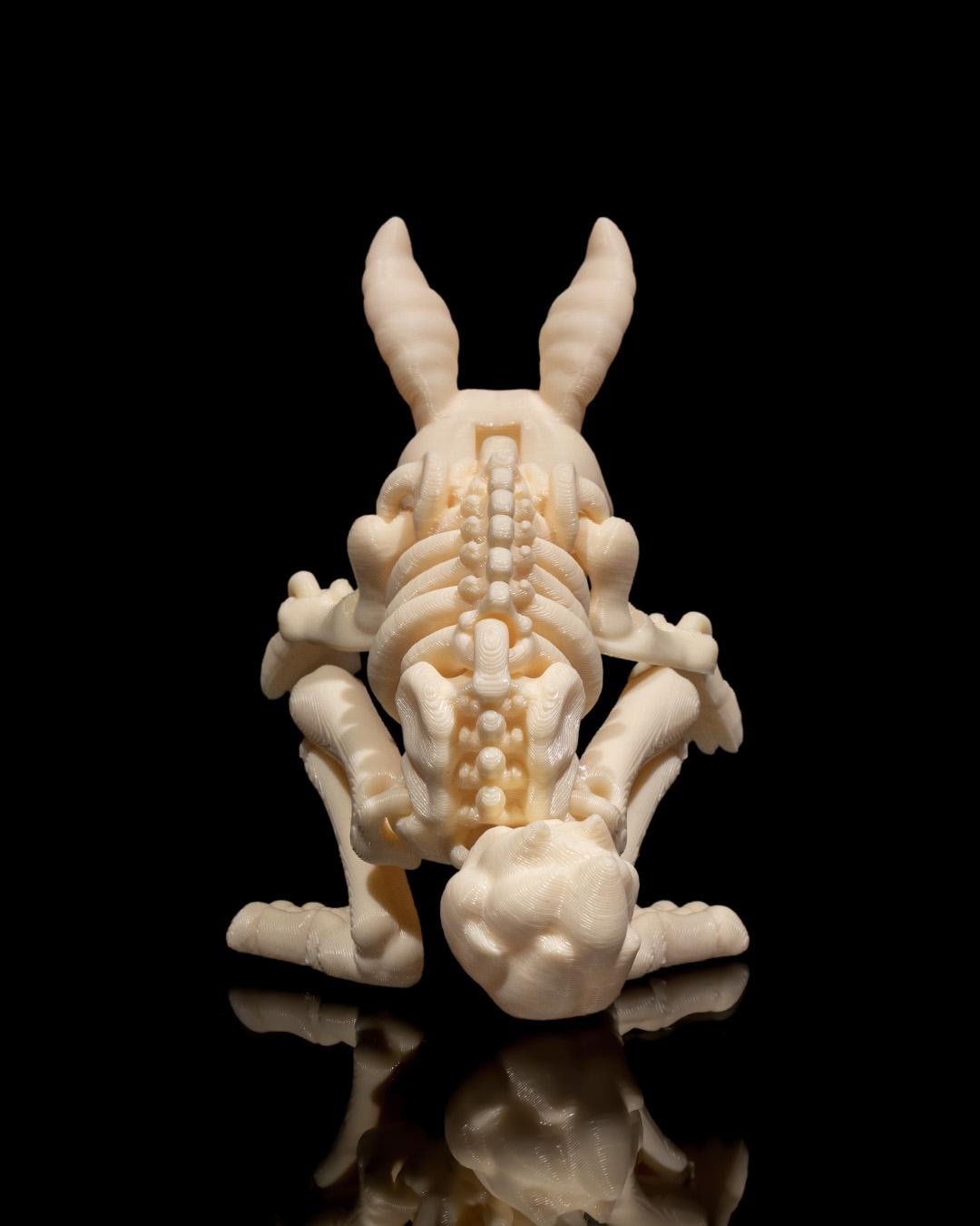 Halloween Skeleton Rabbit Figurine - Spooky Articulated Pet Collectible