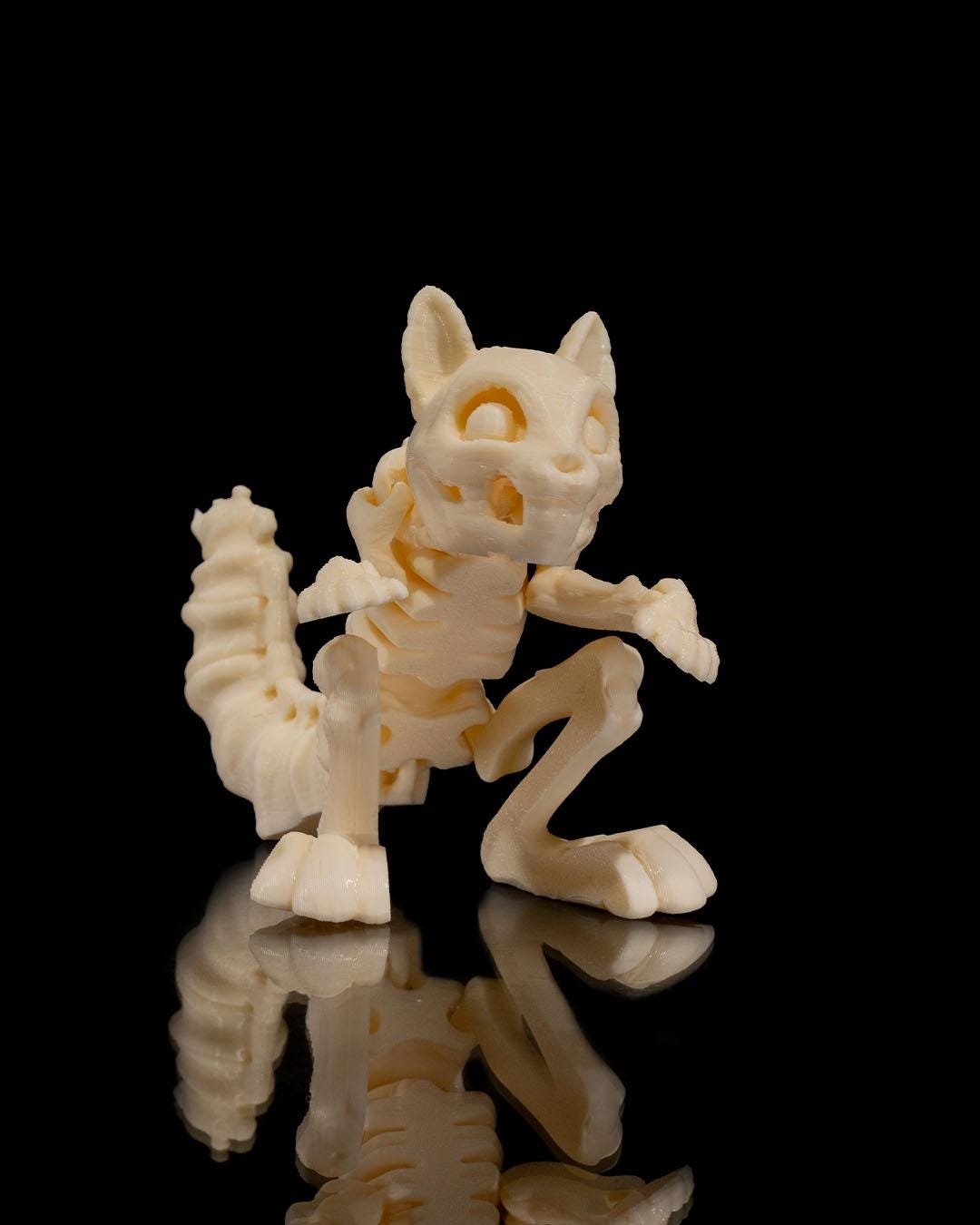 Halloween Skeleton Squirrel   Figurine - Spooky Articulated Pet Collectible