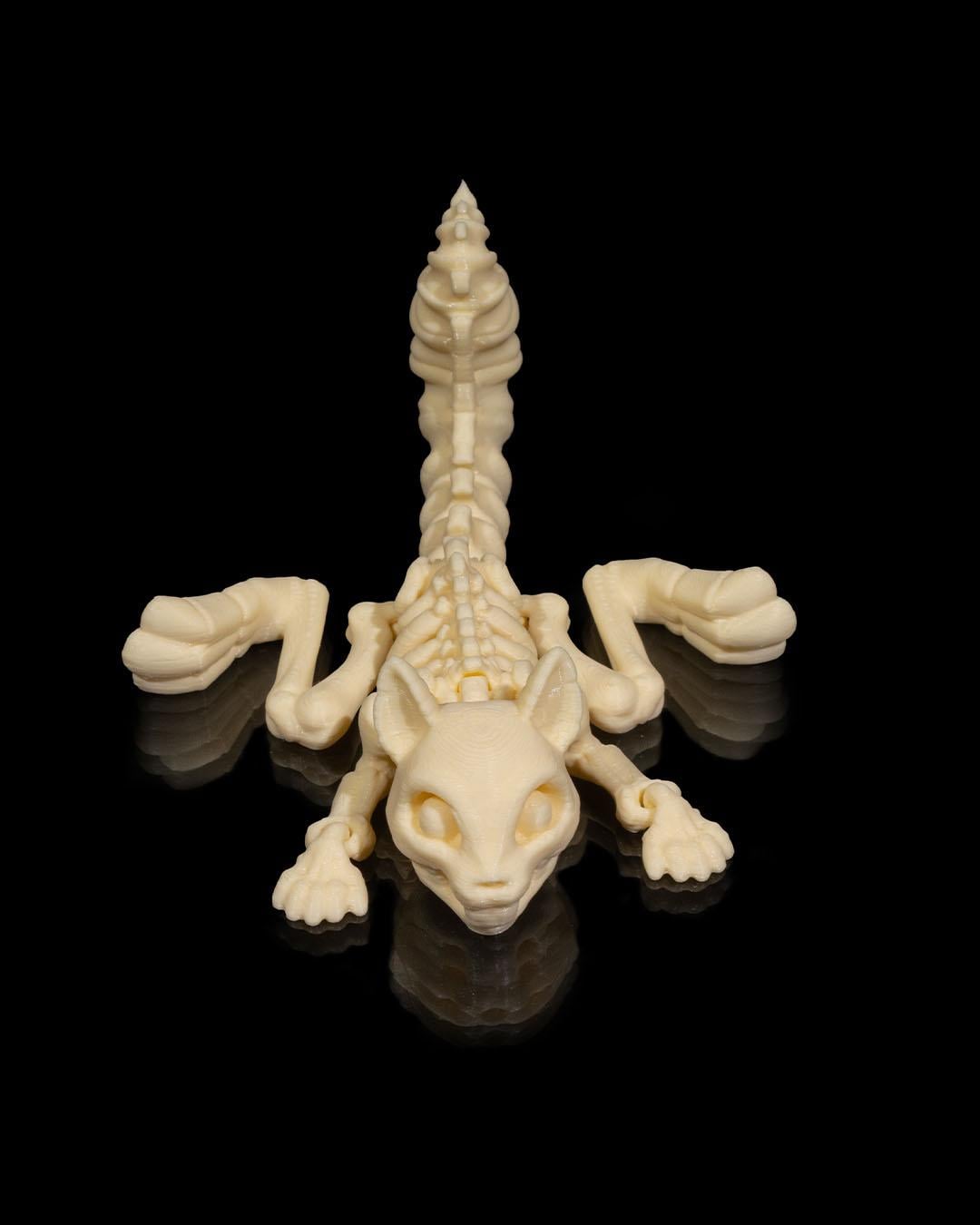 Halloween Skeleton Squirrel   Figurine - Spooky Articulated Pet Collectible