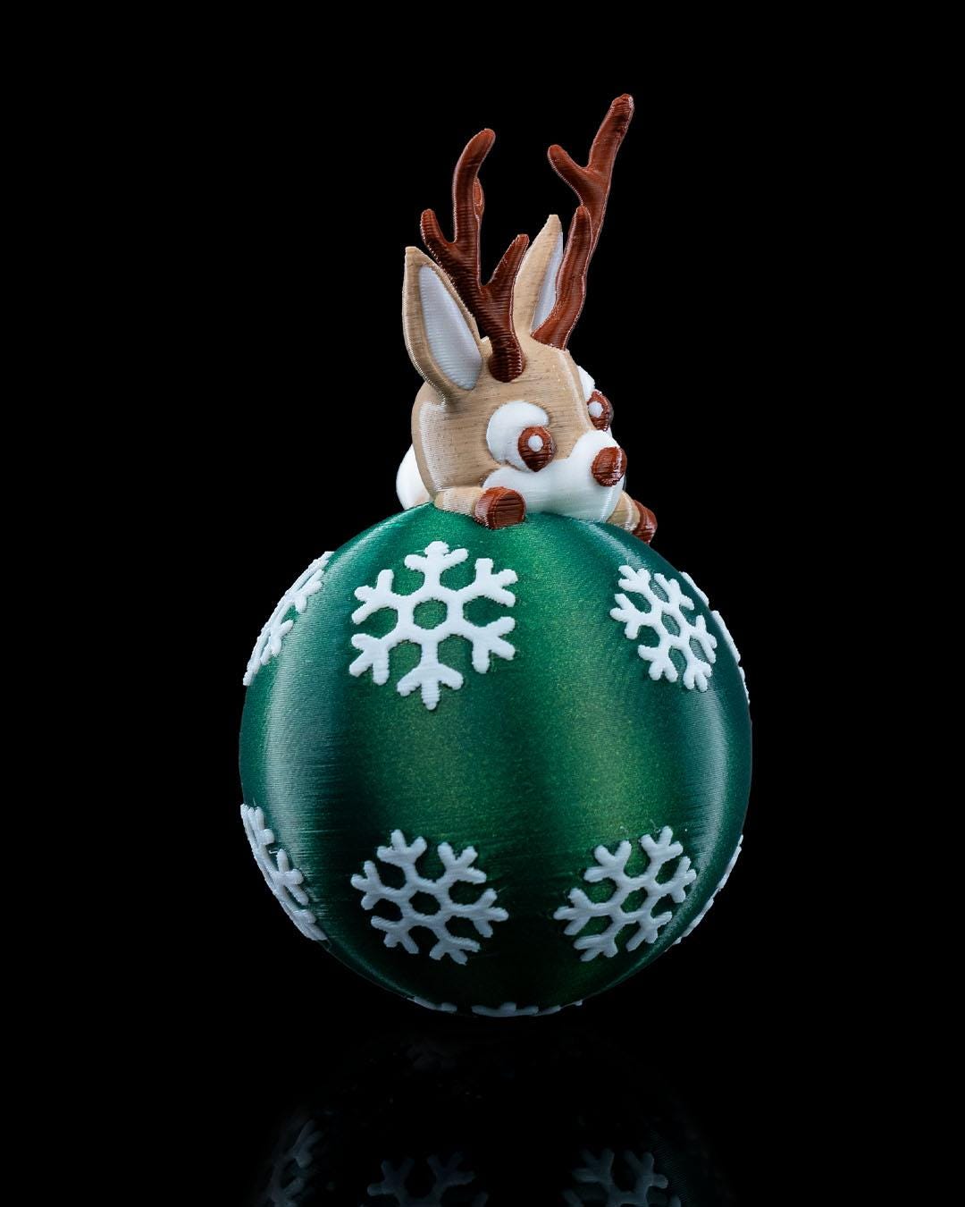 Lying Reindeer Christmas Ornament - Festive Reindeer Decoration - Holiday Tree Decor