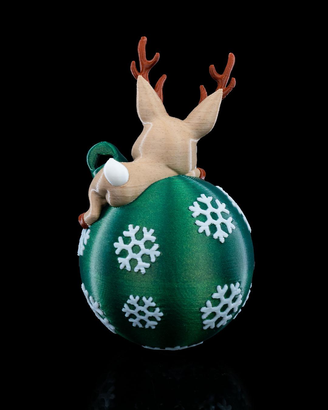 Lying Reindeer Christmas Ornament - Festive Reindeer Decoration - Holiday Tree Decor