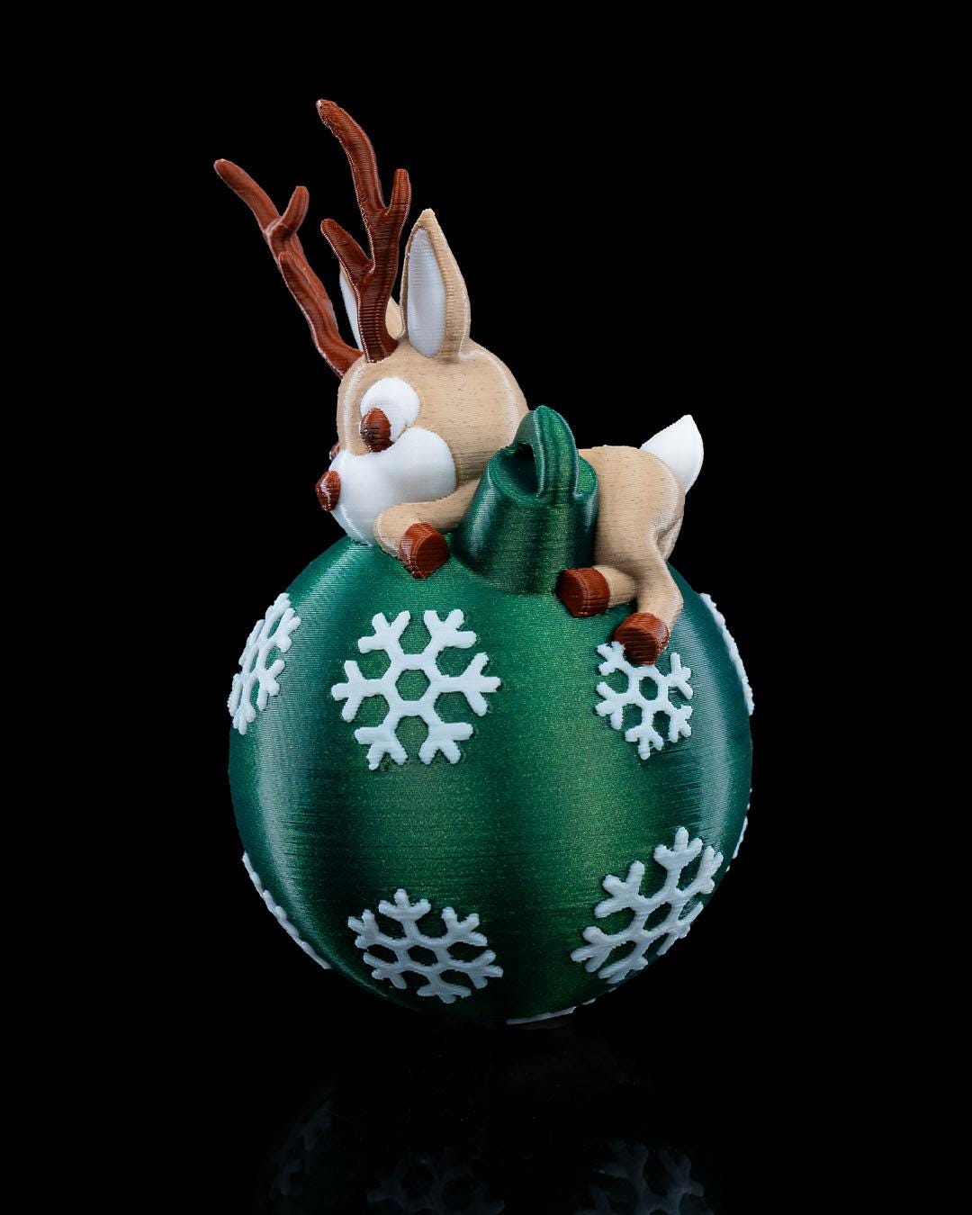 Lying Reindeer Christmas Ornament - Festive Reindeer Decoration - Holiday Tree Decor