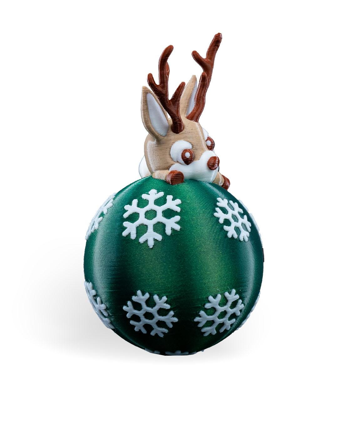 Lying Reindeer Christmas Ornament - Festive Reindeer Decoration - Holiday Tree Decor