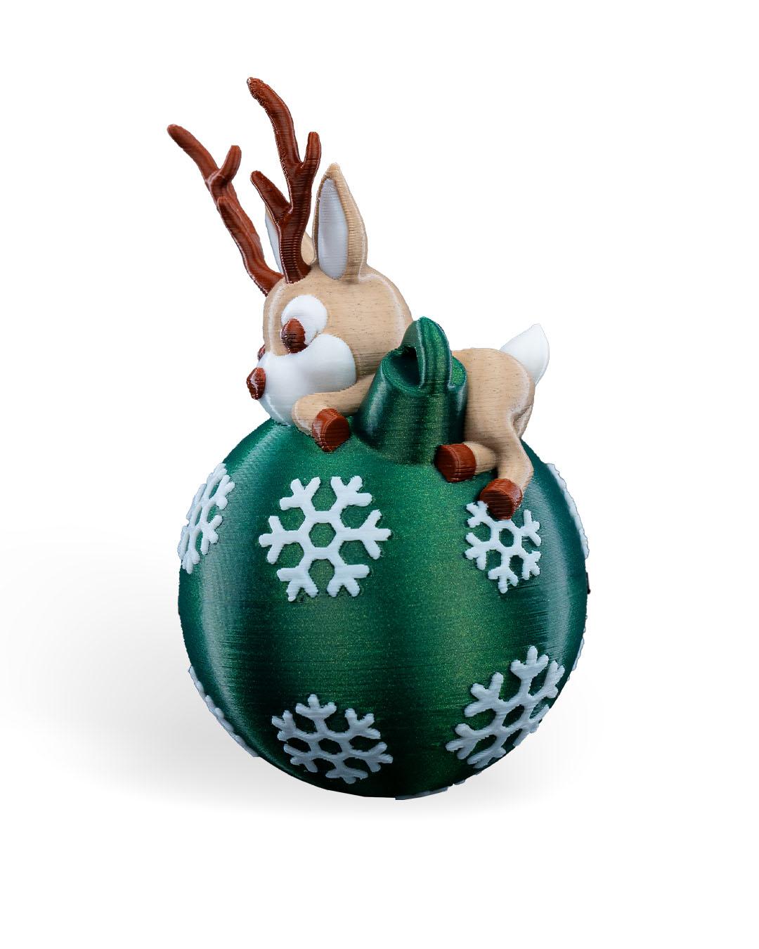 Lying Reindeer Christmas Ornament - Festive Reindeer Decoration - Holiday Tree Decor