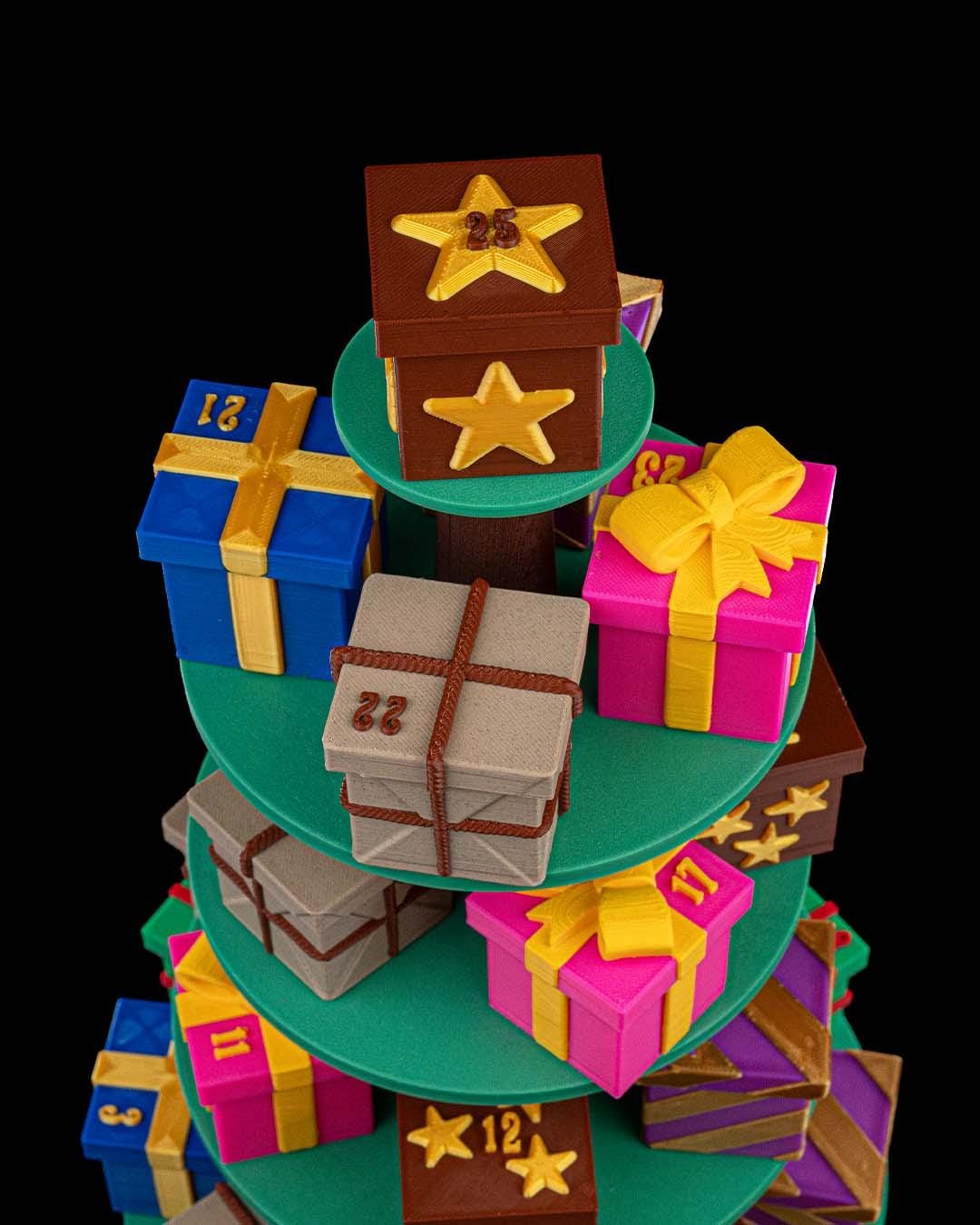 Tree Top Gifts Countdown Containers - Christmas Countdown Calendar