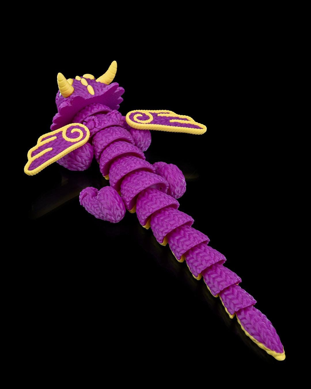 Knitted Purple Dragon: Flexible Fantasy Creature Toy