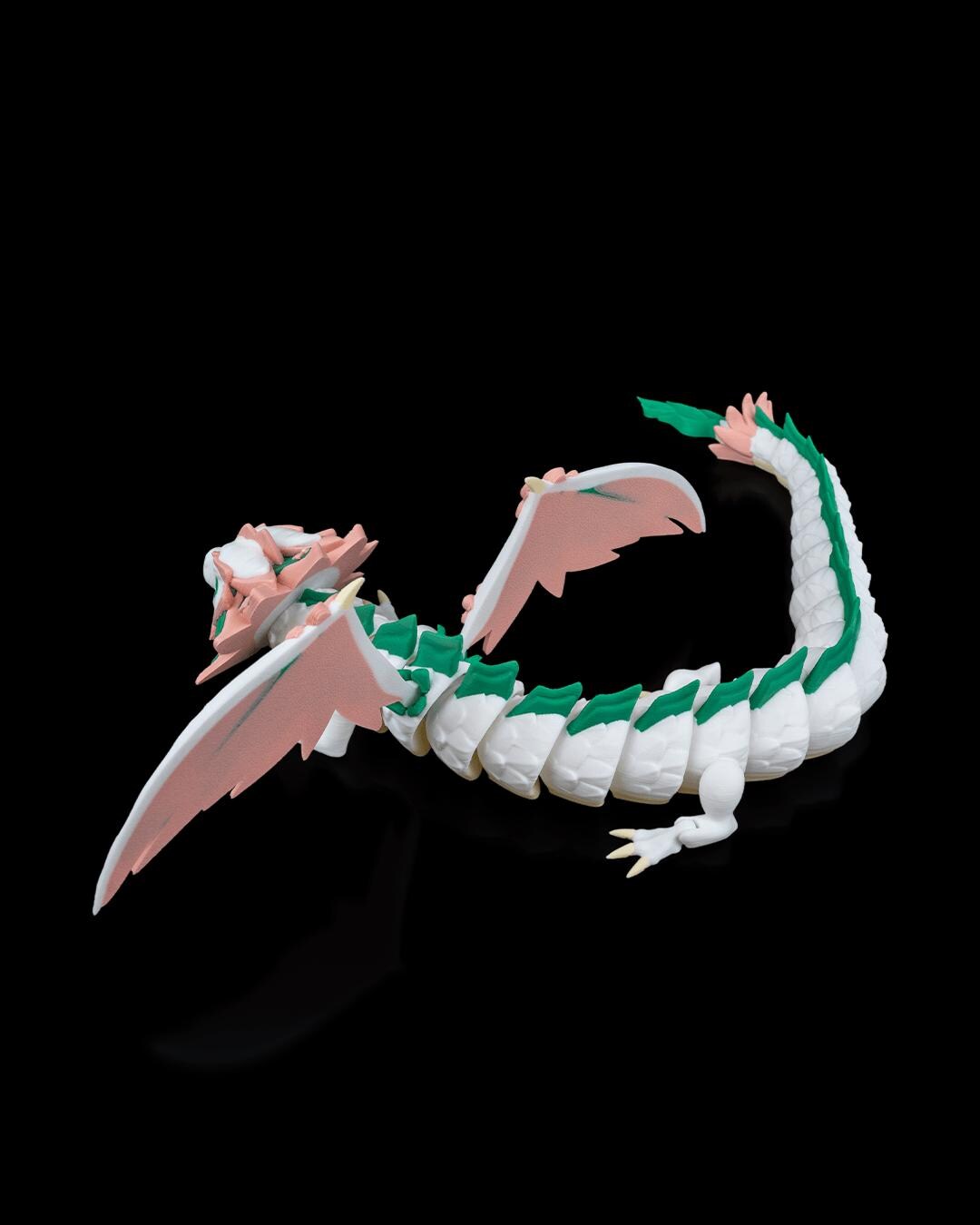 Floral Empress Articulated Dragon: 3D Printed Poseable Toy