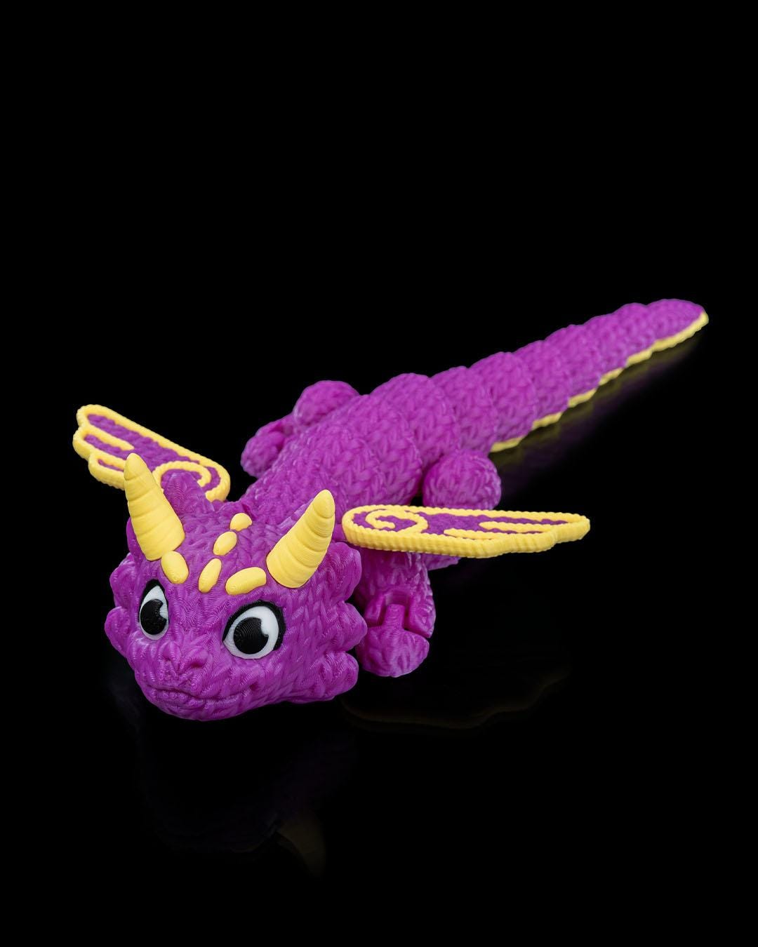 Knitted Purple Dragon: Flexible Fantasy Creature Toy
