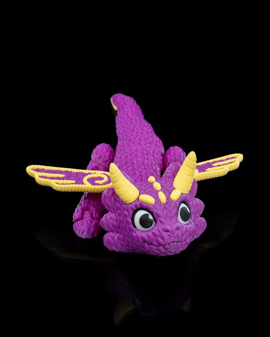 Knitted Purple Dragon: Flexible Fantasy Creature Toy