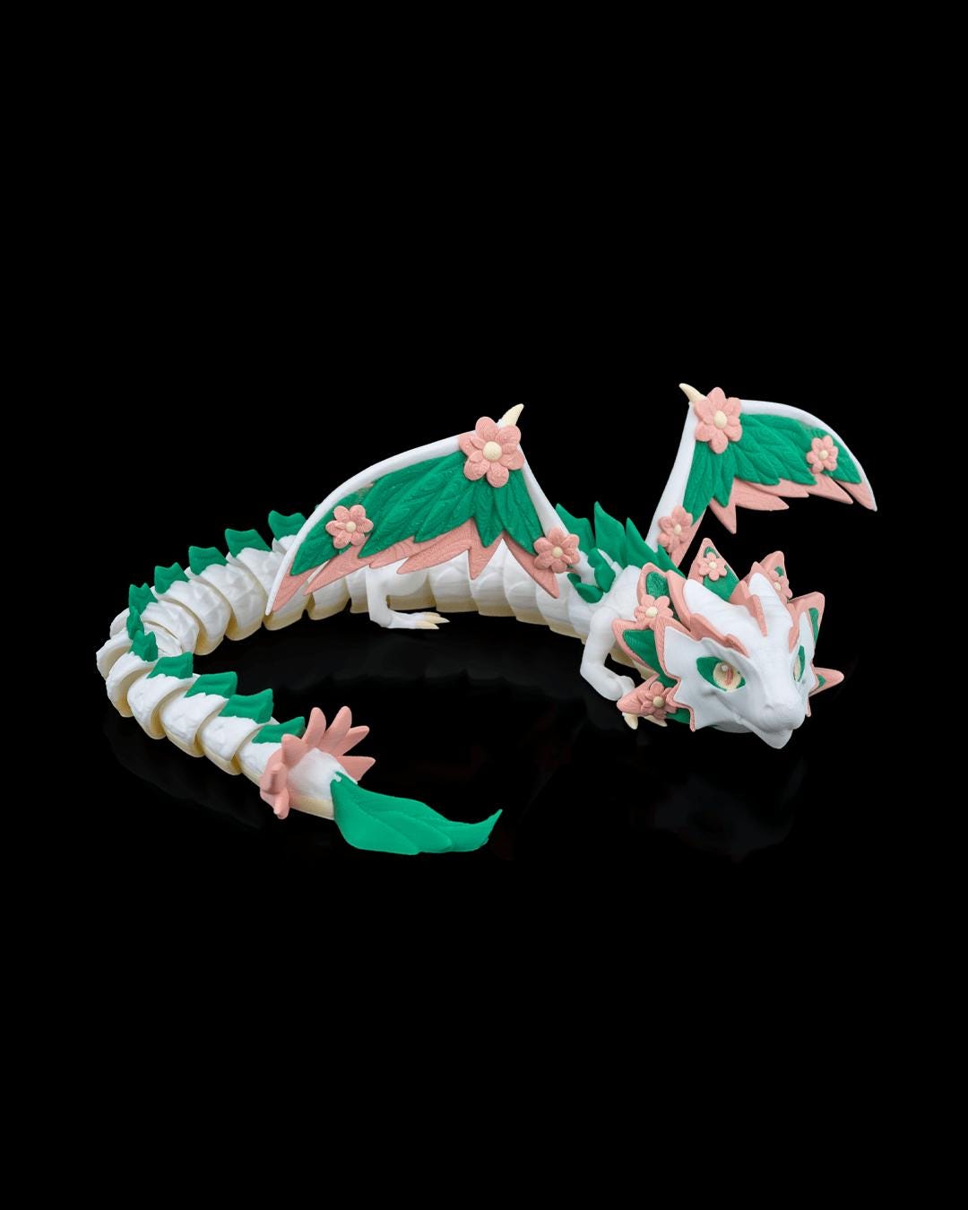 Floral Empress Articulated Dragon: 3D Printed Poseable Toy