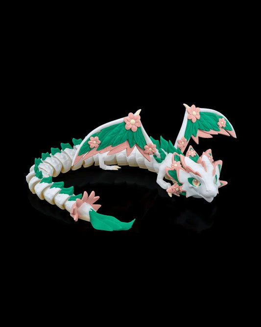 Floral Empress Articulated Dragon: 3D Printed Poseable Toy