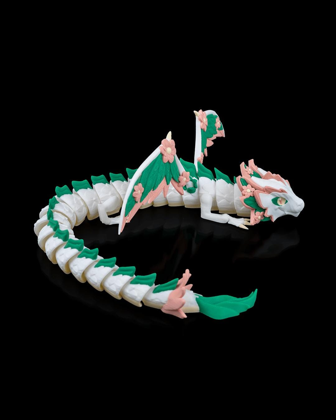 Floral Empress Articulated Dragon: 3D Printed Poseable Toy