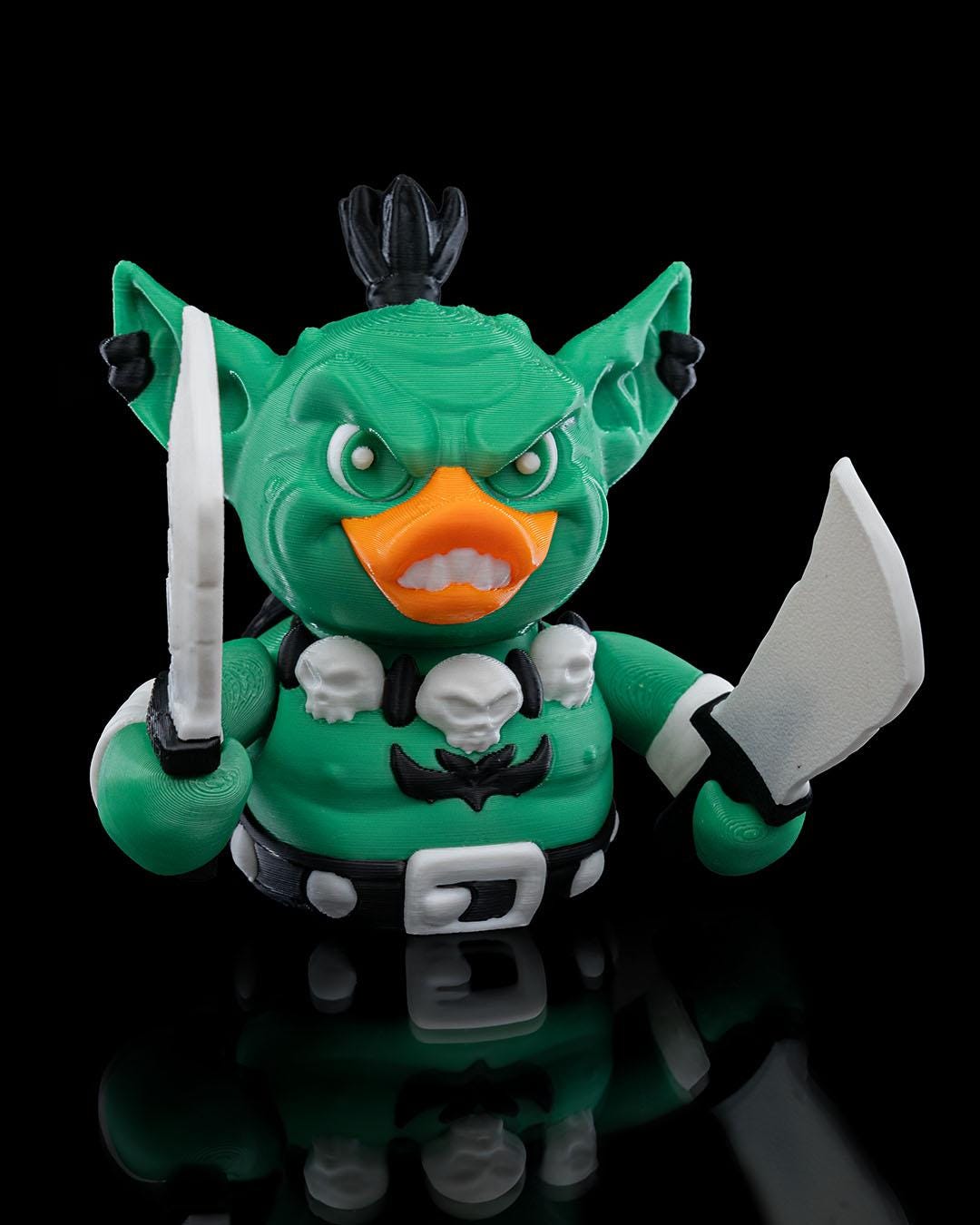 3D Printed Green Goblin Duck | Fantasy Collectible Figure