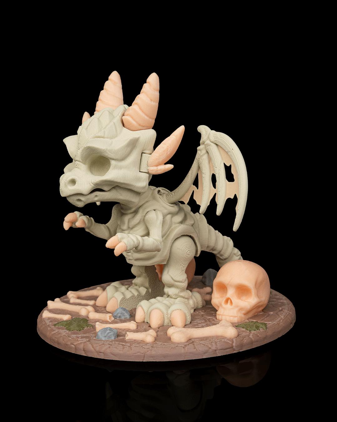 Undead Dragon Figurine, Creepy Cute 3D Printed Collectible, Gothic Shelf Decor, Gift for Dragon Lovers