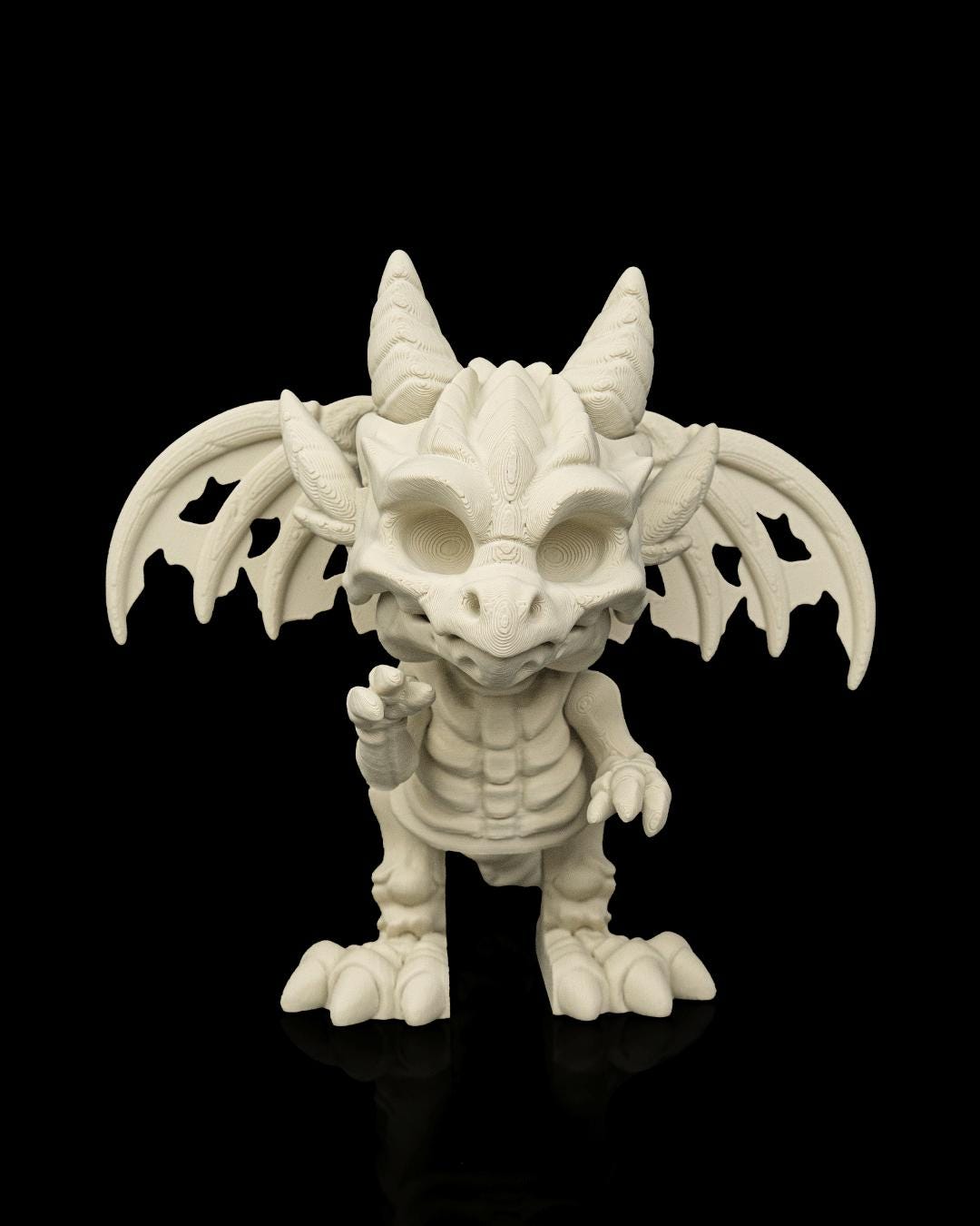 Undead Dragon Figurine, Creepy Cute 3D Printed Collectible, Gothic Shelf Decor, Gift for Dragon Lovers