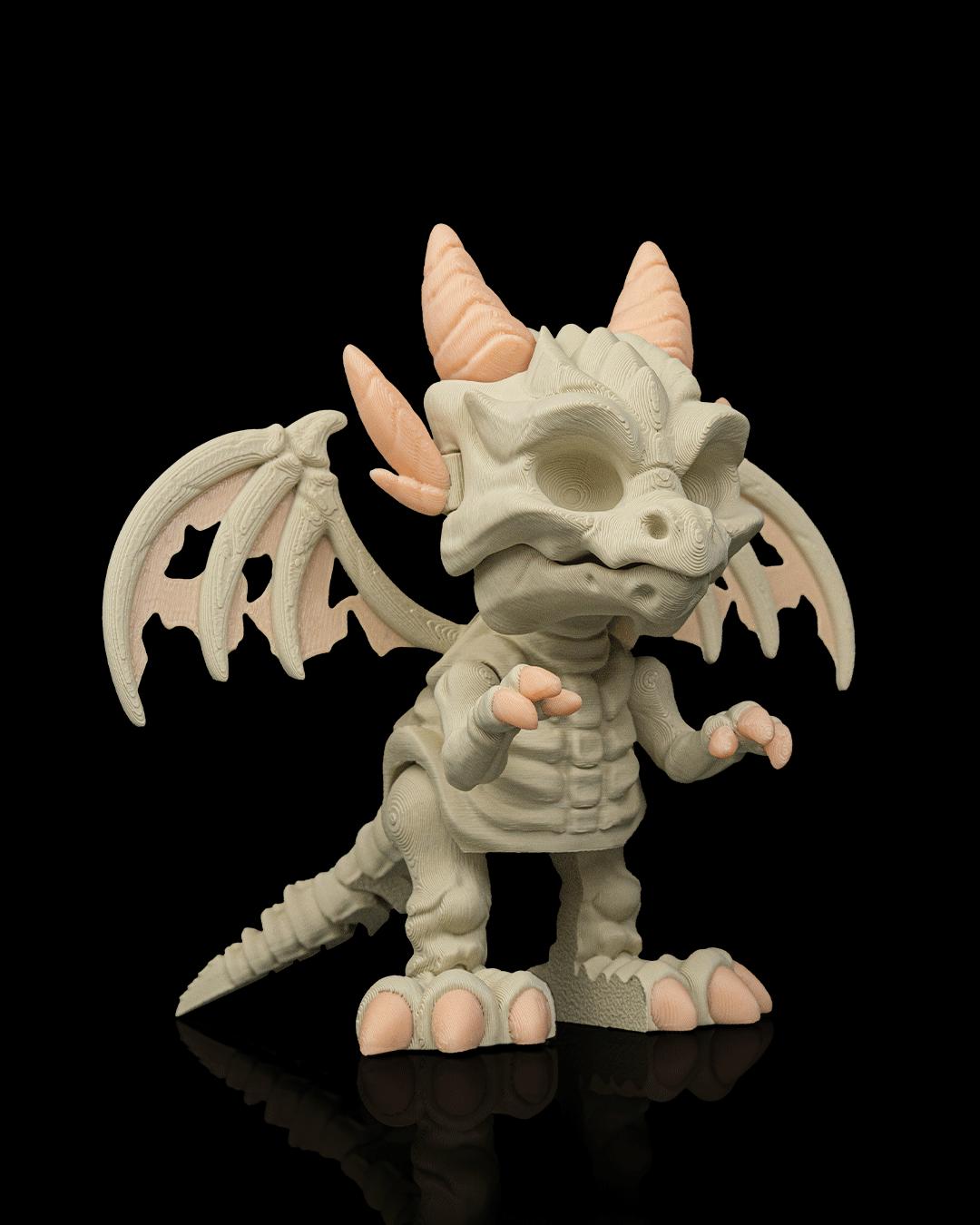 Undead Dragon Figurine, Creepy Cute 3D Printed Collectible, Gothic Shelf Decor, Gift for Dragon Lovers