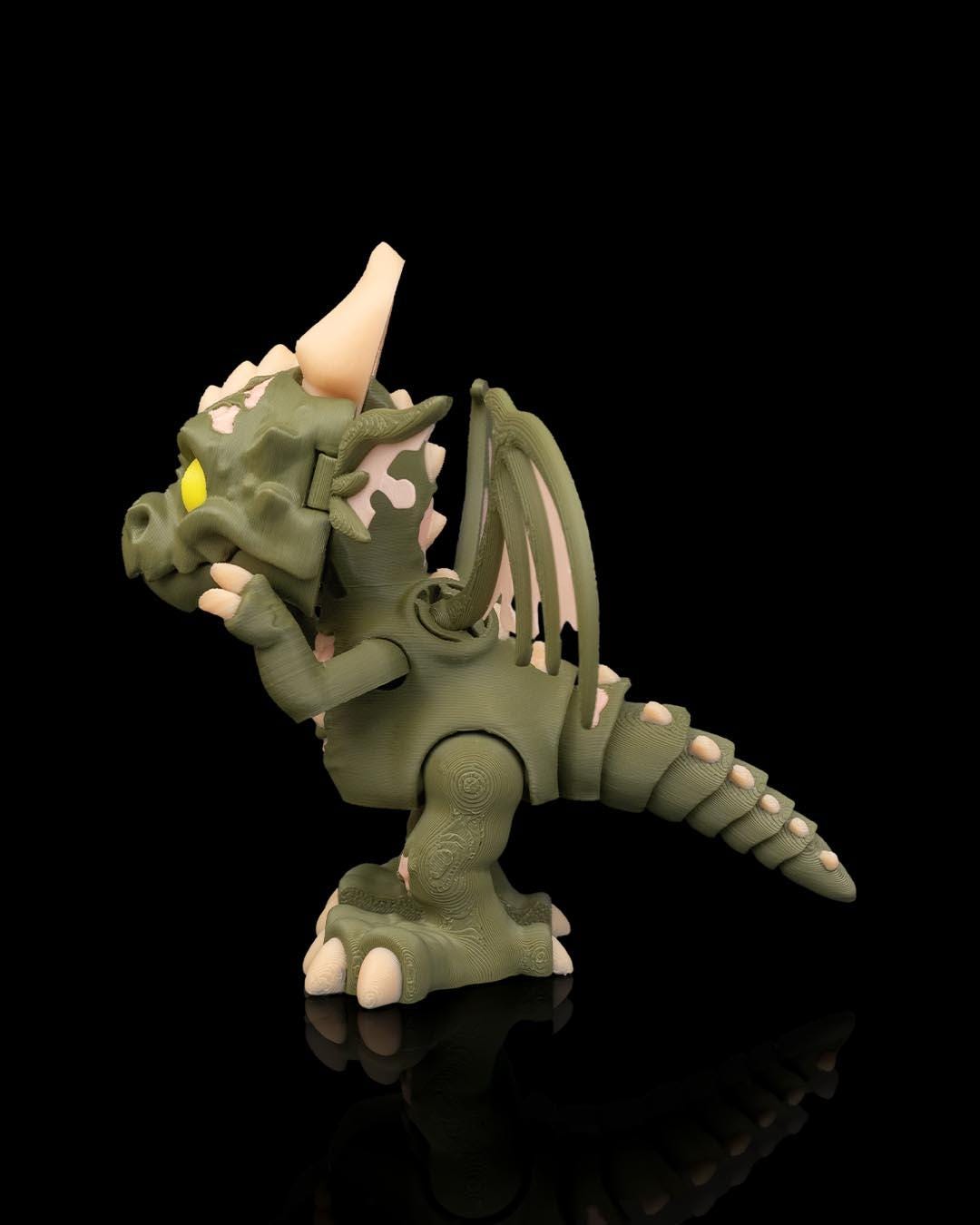 Zombie Dragon Figurine, Creepy Cute 3D Printed Statue, Gothic Desk Decor, Dragon Lover Gift