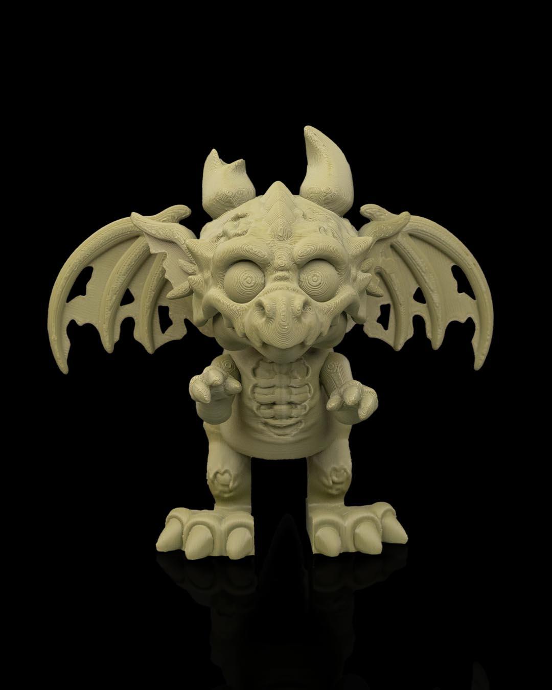 Zombie Dragon Figurine, Creepy Cute 3D Printed Statue, Gothic Desk Decor, Dragon Lover Gift
