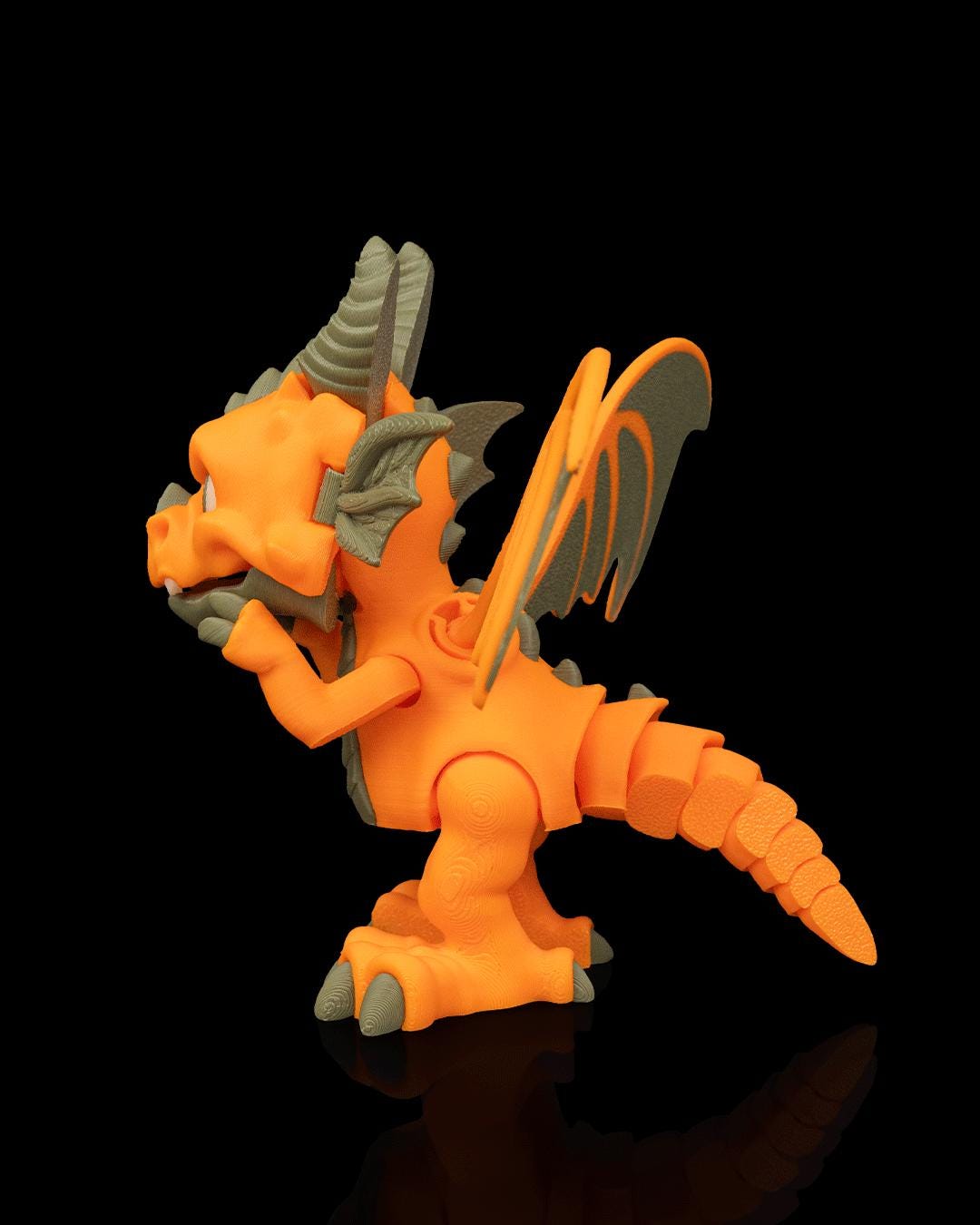 Pumpkin Dragon Figurine, Creepy Cute 3D Printed Fall Collectible, Gothic Desk Decor, Dragon Lover Gift Idea