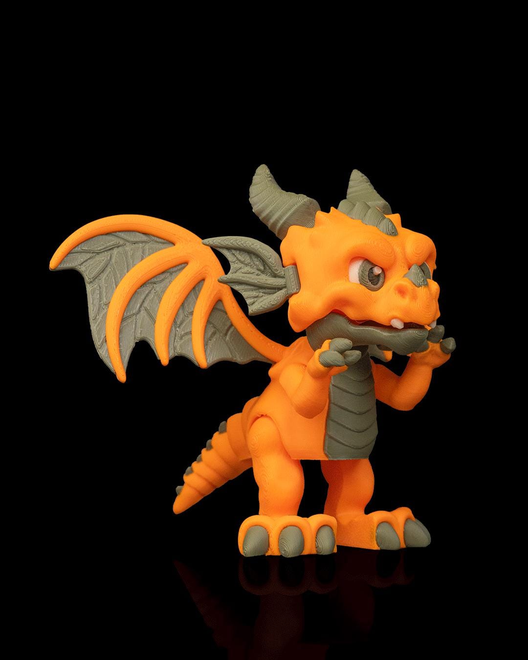 Pumpkin Dragon Figurine, Creepy Cute 3D Printed Fall Collectible, Gothic Desk Decor, Dragon Lover Gift Idea